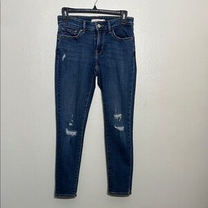 Levi's Blue Skinny Jeans with Modern Distressing
